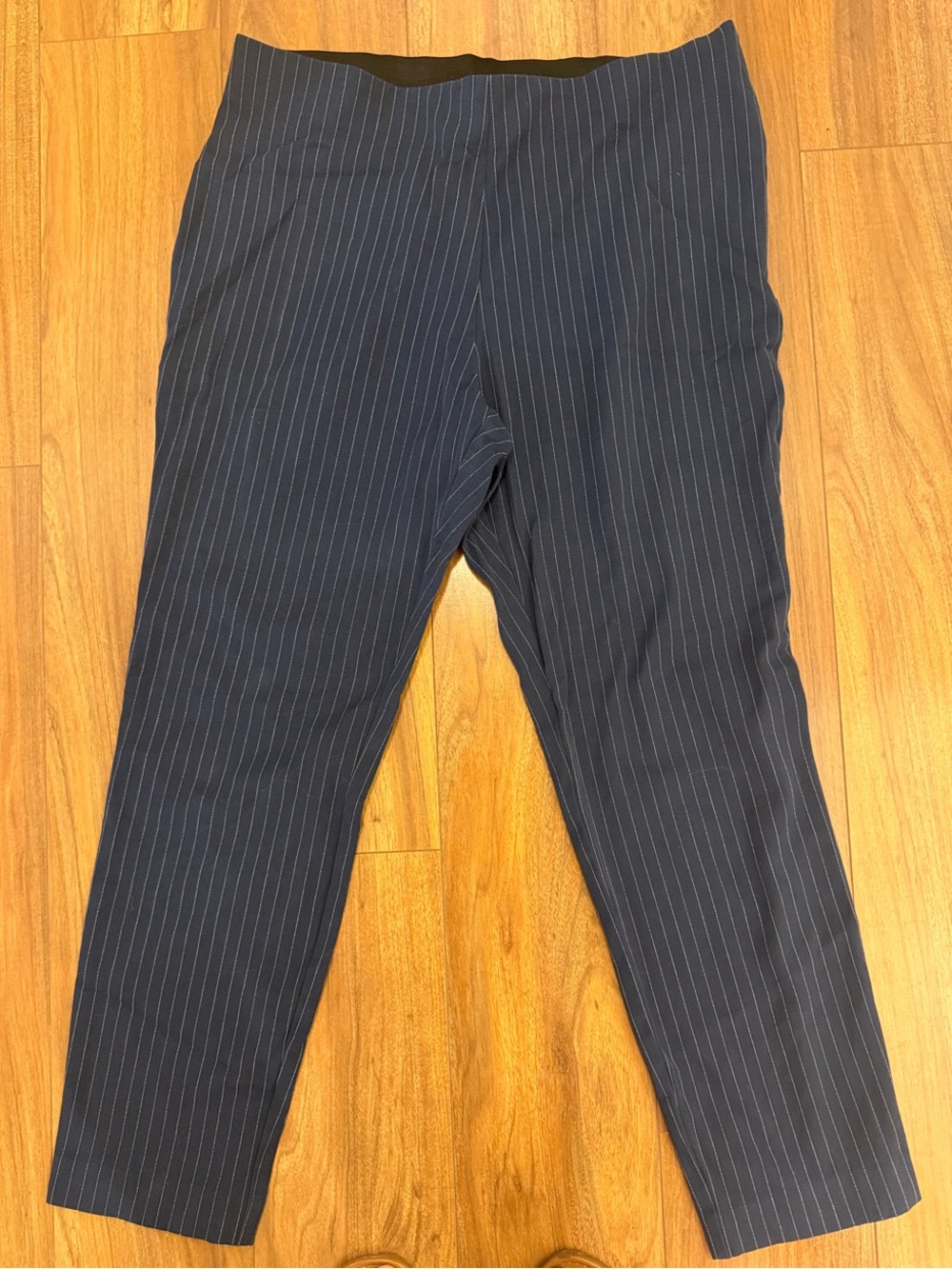 a new day Navy Pinstripe Cropped Ankle Pants